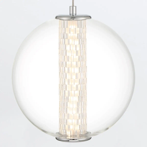 Szklana lampa wisząca kula Atomo QN-ATOMO-1P-PC LED 9W 3000K srebrny