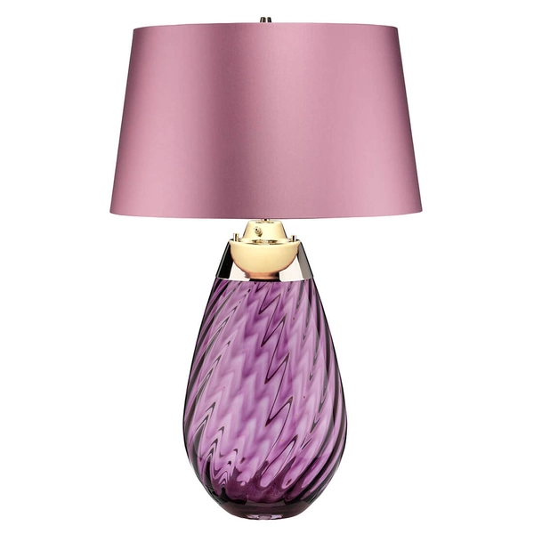 Stolikowa lampa nocna Lena LENA-TL-L-PLUM szklana śliwkowa