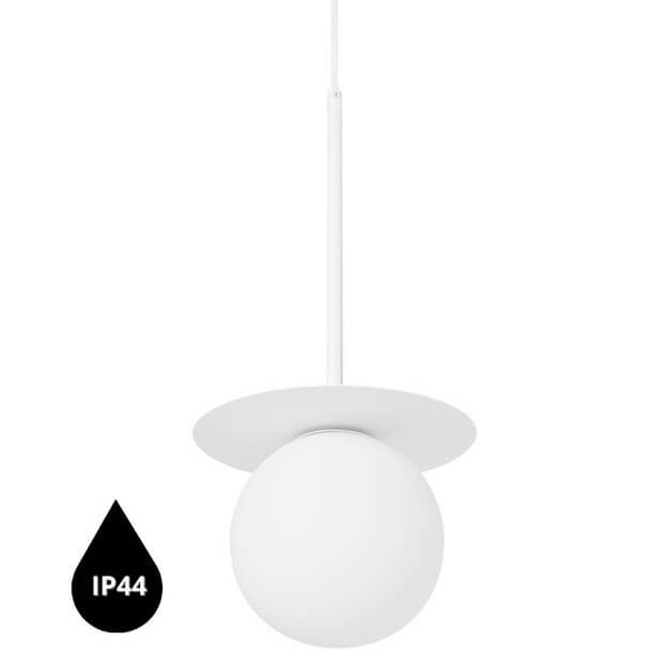 Okrągła lampa wisząca Borra BRB111PS0 kula ball IP44 biała