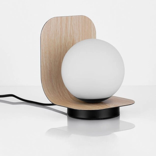 Lampka na biurko HERAS LE44296 bubble ball drewniana czarna