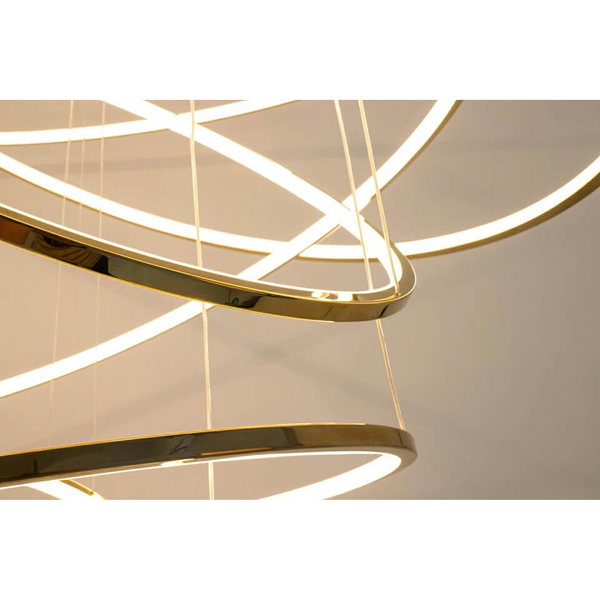 Wisząca lampa z pilotem Ring Slim MSE1501100164 Moosee LED 130W 3000K ringi złote