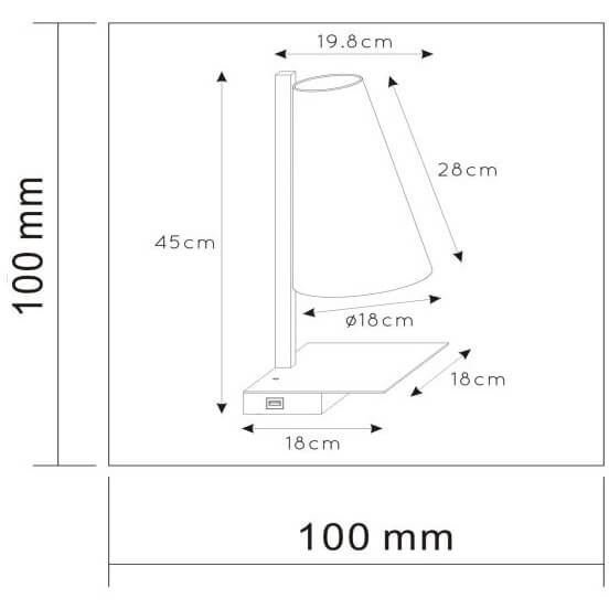 Abażurowy kinkiet Gregory 30295/01/30 możliwość ładowania urządzeń czarny