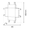 Łącznik do szyn magnetyczny typu + Slim Magnetic ML2221 czarny