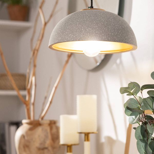 Zwisowa lampa kopuła Ciri ABR-CIRI-E27 Abruzzo ceramiczna szara