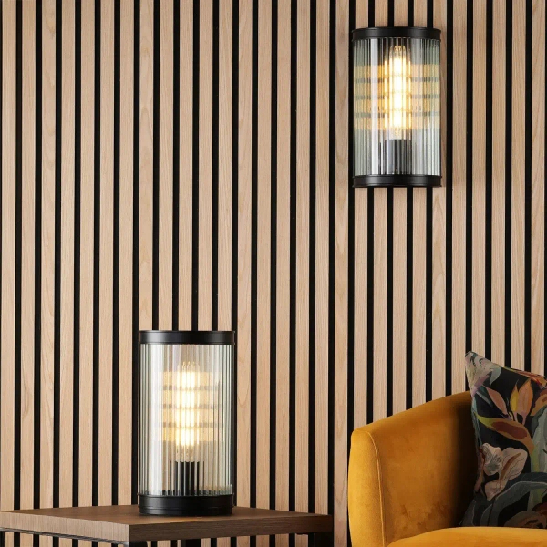 Stołowa lampa Bianka BIA4222 do sypialni szklany czarny