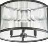 Ryflowana wisząca lampa Bianka BIA0322 do jadalni na łańcuchu czarny