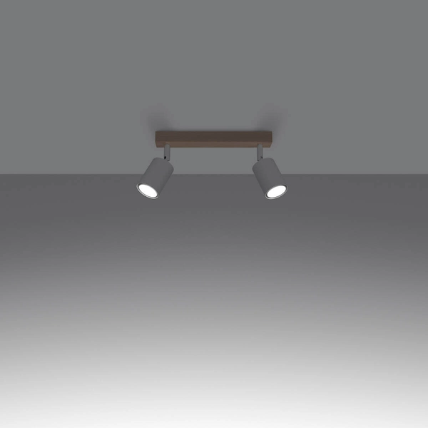 Podwójna lampa ścienna Verdo SL.1286 ekologiczna drewniana biała