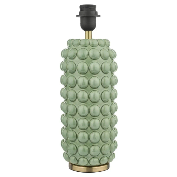 Tkaninowa lampa stołowa Etzel ETZ4224 ceramiczna zielona mosiądz