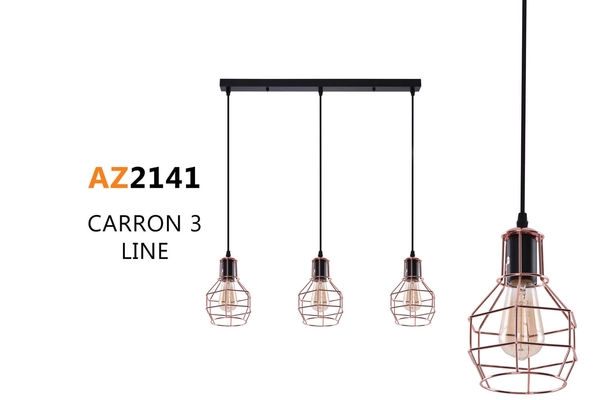 Druciana lampa wisząca Carron metalowa czarna miedziana