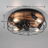 Plafon z wentylatorem VULKOR DL032-61105 RL Light loft druciak drewniany czarny