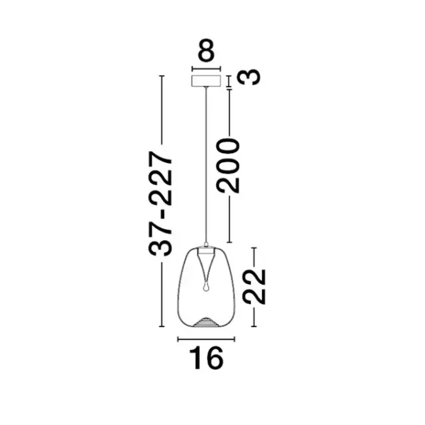 Szklana lampa wisząca JAREVIA LE45121 LED 3W 3000K do jadalni szara