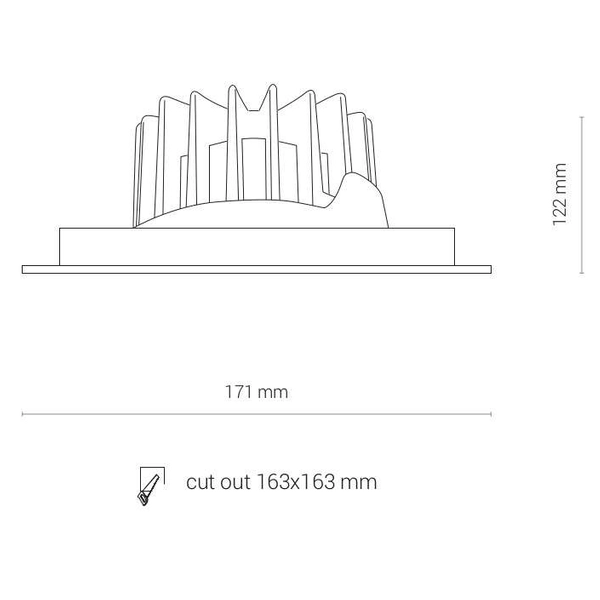 Wpust LAMPA regulowana DIA 8718 Nowodvorski metalowa OPRAWA sufitowa LED 30W 4000K kwadratowa biała czarna