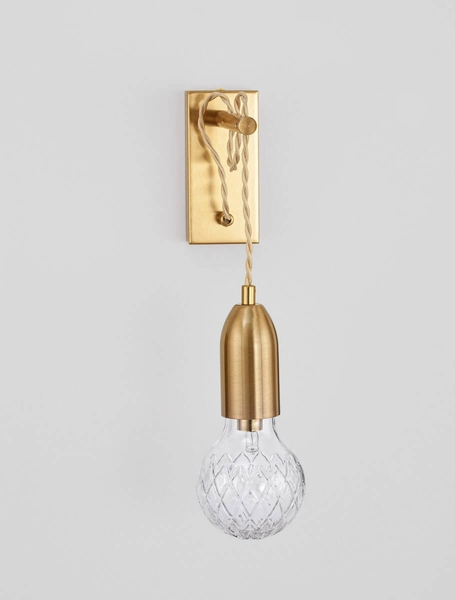 Loftowa lampa ścienna Bani do przedpokoju złota crystal