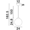 Metalowa lampa wisząca Balmi LE43412 do salonu kula złota bursztynowa