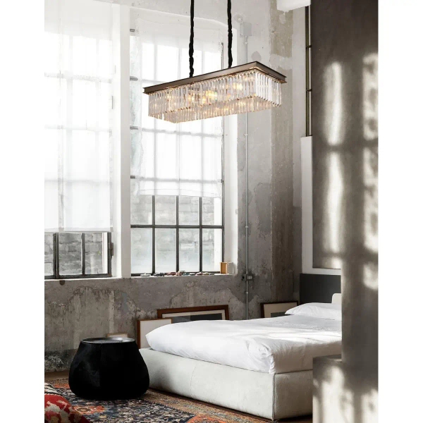 Wisząca lampa kryształowa Sparkle MP0097A Step do salonu glamour brąz