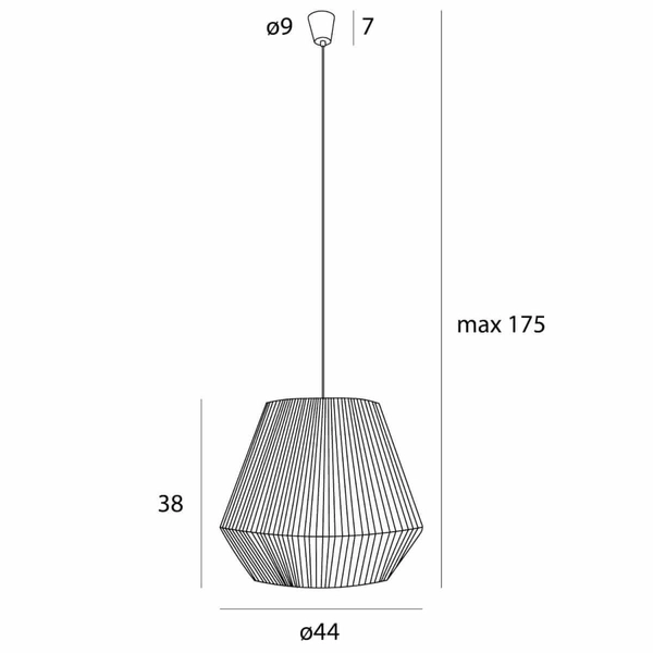 Wisząca lampa Praslin P0584 Maxlight sznurek boho klatka do kuchni biała