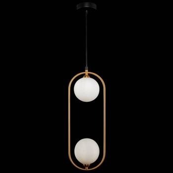 LAMPA wisząca RING MOD013PL-02BS Maytoni modernistyczna OPRAWA szklane kule zwis biały złoty