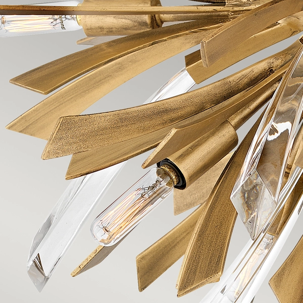 Półplafon QN-VIDA-9F designerski crystal kryształy do holu złoty