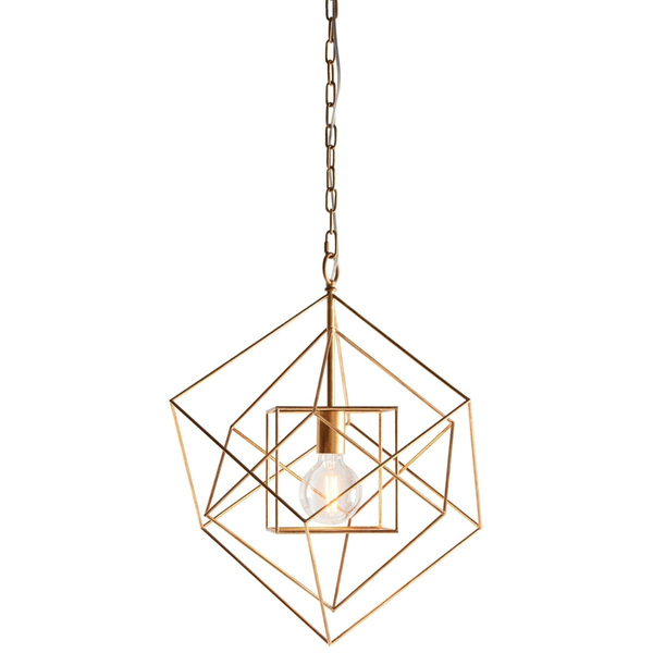 Wisząca lampa designerska L&-190032 Light& klatka druciana złota