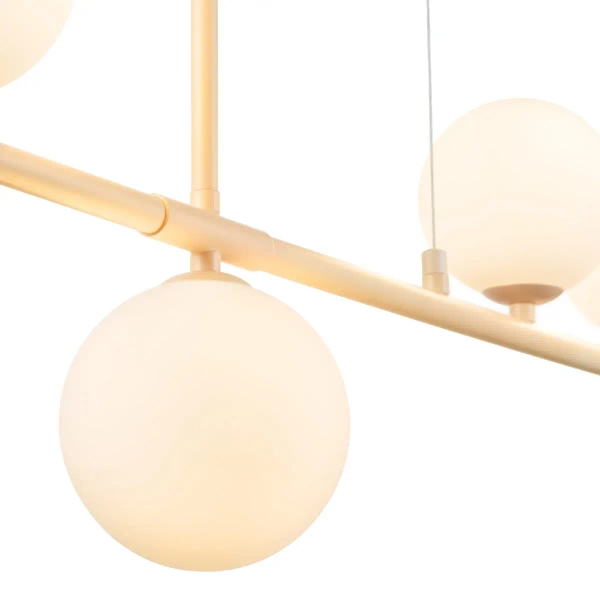 Kremowa lampa wisząca MODERNO DN1506 biała 4xG9 kule do jadalni