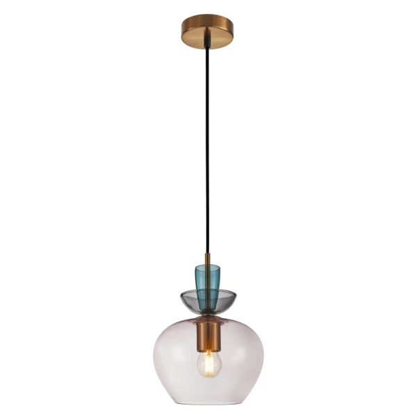 Szklana lampa wisząca Fanda PND-31882-1-GD-PK złota przezroczysta