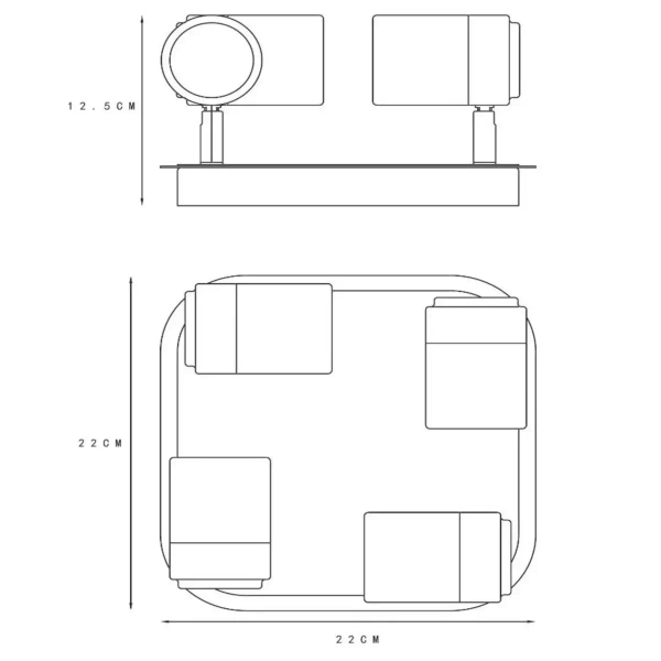 Plafon regulowany Lennert 26958/20/30 LED 5W 3000K metalowe IP44 czarne