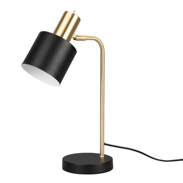 Lampka nocna do sypialni ADAM R51041080 metalowa czarna złota