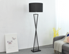 LAMPA podłogowa SANDGLASS FSG-B-E27 Abigali stojąca OPRAWA abażurowa czarna