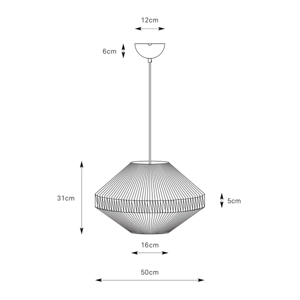 Żyrandol Razzo 108823 bawełna metalowy nad wyspę do salonu beżowy