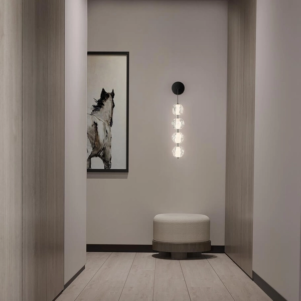 Ścienny kinkiet do sypialni CHEPEN LE44426 LED 17W 3000K glamour czarny chrom