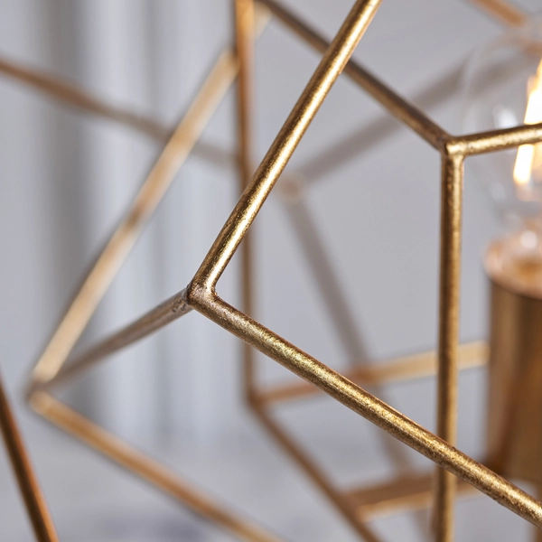 Stołowa lampa geometryczna L&-190034 Light& druciana złota