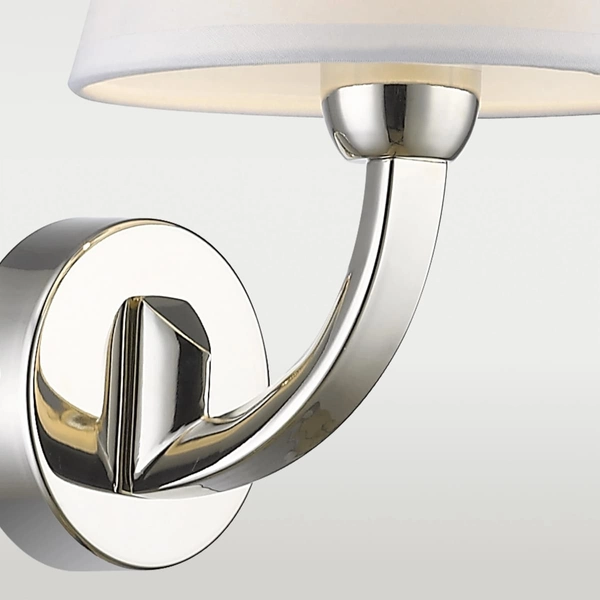 Sypialniany kinkiet Atlanta W01827NI-WH Cosmolight metal tkanina nikiel biały