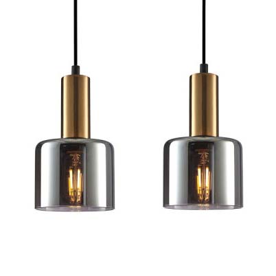 Kuchenna lampa wisząca Santia PND-65342-3-BRO+SG kaskada nad stół miedziana przydymiona