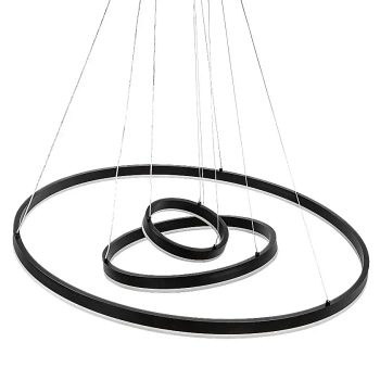 Ledowy żyrandol wiszący Isaure 72306 LED 100W 3000-6500K ringi czarny