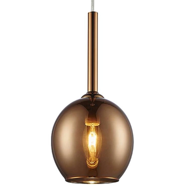 Kulista lampa wisząca MONIC MD1629-1 Copper szklana miedziana lustrzana