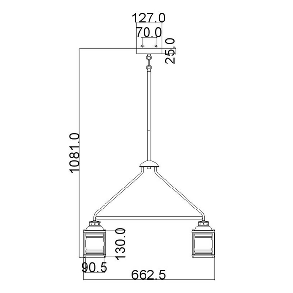 Lampa wisząca ogrodowa Ashland Bay KL-ASHLANDBAY-5P-BU Kichler IP44 brązowa