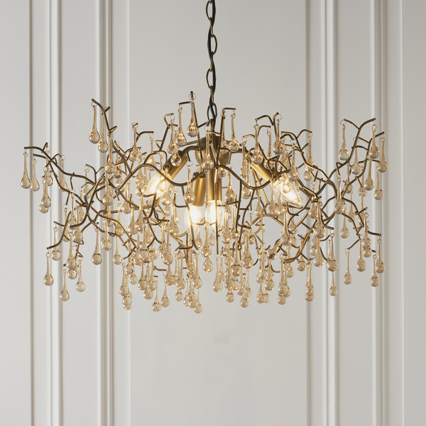 Żyrandol ażurowy L&-181675 Light& gałązki hampton złota
