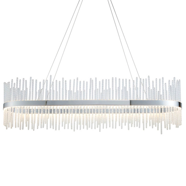 Owalna lampa nad stół L&-1107109 LED 47W 3000K wisząca chrom przezroczysty