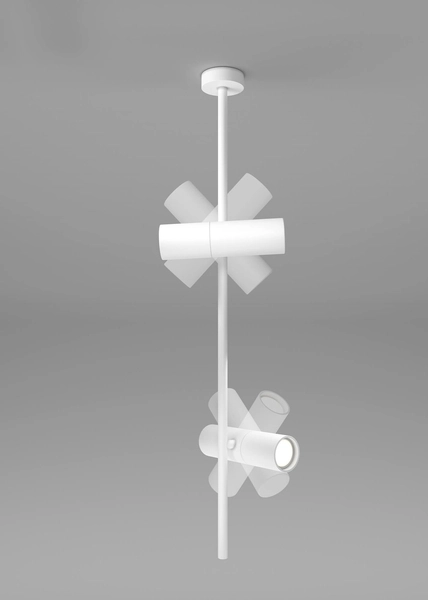 Lampa sufitowa wisząca podwójne tuby regulowane białe Elti OUTLET