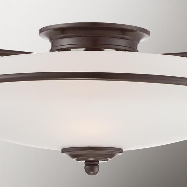 Sufitowa lampa szklana Griffin QZ-GRIFFIN-F-PN Quoizel klasyczna brązowa biała