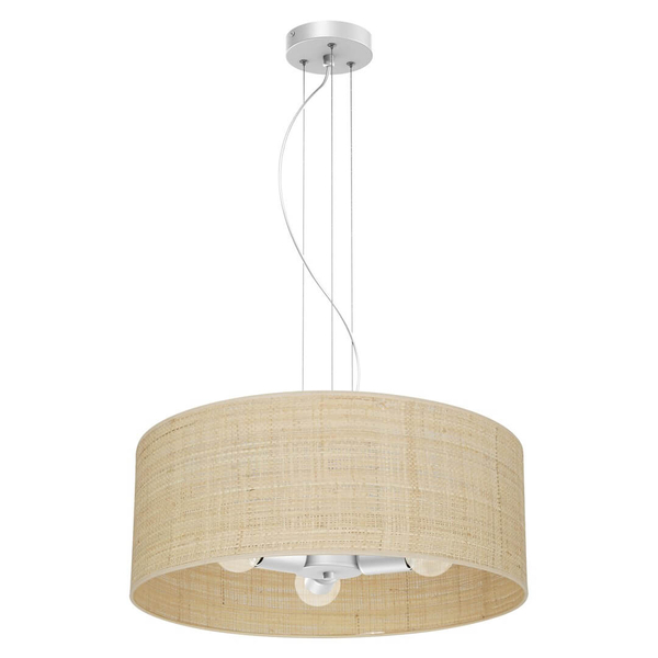 Wisząca lampa salonowa Marshall nad stół ratan biała