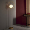 Stojąca lampa do salonu L&-192492 Light& ball pierścienie złote