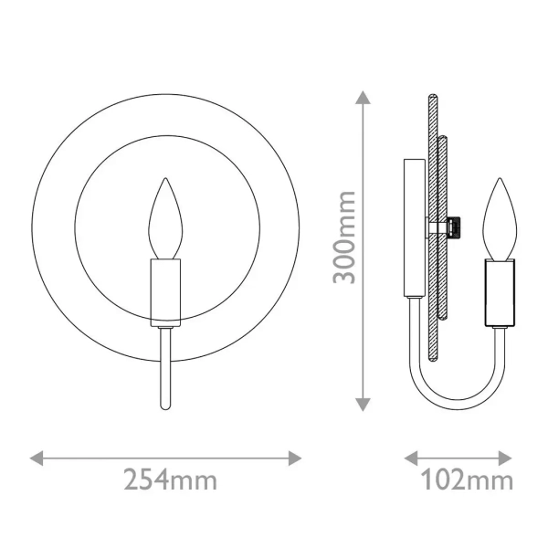 Szklany kinkiet do przedpokoju Rene QN-RENE-WB1-DSB IP44 mosiądz