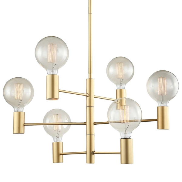 Loftowa LAMPA wisząca VEVA MDM3339/6 GD Italux industrialna OPRAWA metalowy ZWIS wysięgniki sticks złote