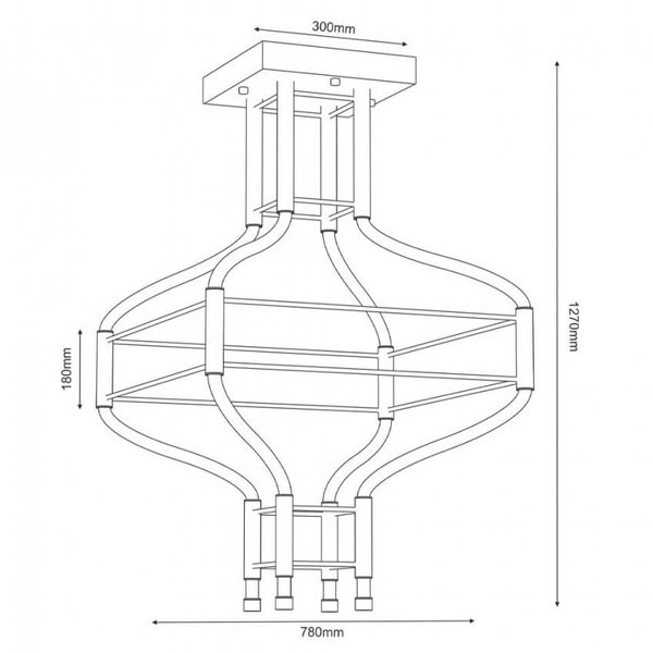 Metalowa lampa wisząca Alha 9054 Dohar LED 2700-6000K salonowa czarna biała