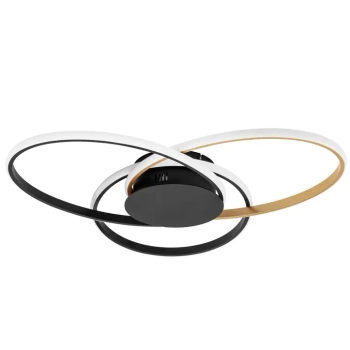 Pierścieniowy plafon do jadalni GANTELO LE45492 LED 48W 3200K czarny złoty