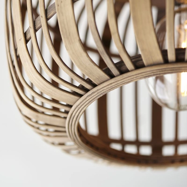 Plafon bambusowy Woodrow 97167/20 okrągły boho brązowy