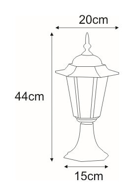 Ogrodowa stojąca lampka Standard K-5009S CZARNY czarna 