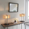 Modernistyczna lampa stołowa L&-193060 Light& rama płócienna nikiel