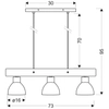 Wisząca lampa skandynawska VARIO 33-73471 metalowa belka czarna drewno